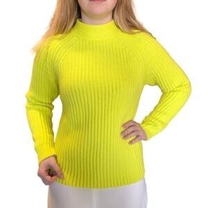 Banana Republic yellow rib knit pullover sweater Small